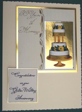 Golden Wedding Anniversary Card by Lorraine Reed