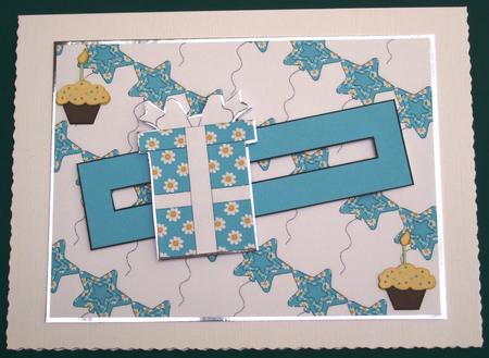 Blue Balloon and Gift Penny Slider by Lorraine Reed
