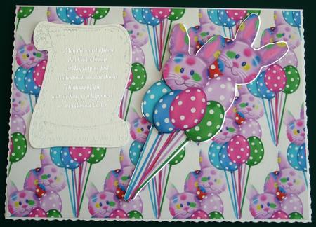 Easter Egg Balloon and Rabbit Background by Lorraine Reed