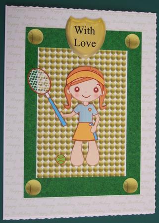 Tennis Girl Topper with Decoupage by Lorraine Reed