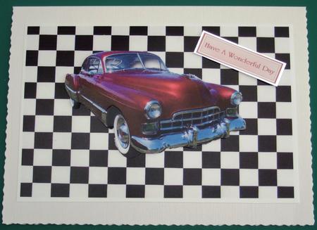 Great Vintage Car on Black/white Background by Lorraine Reed