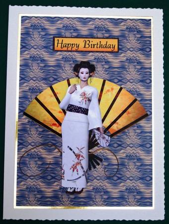 Oriental Lady Card Front by Lorraine Reed