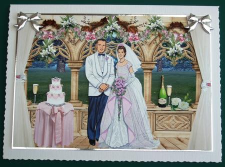 Beautiful 1950's Wedding Couple A4 Topper by Lorraine Reed