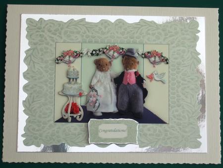 Posh Mice Wedding Congratulations A4 Big Card Front by Lorraine Reed