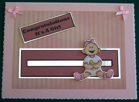 New Baby Girl Penny Slider or Birthday by Lorraine Reed