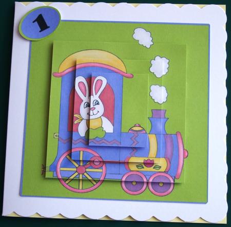 Birthday Easter Get Well Soon Bunny Train by Lorraine Reed