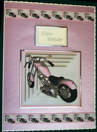 Pink Chopper Motor Bike by Lorraine Reed