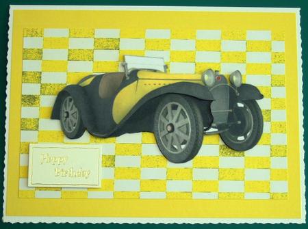Classic Car on Eyecatching Background by Lorraine Reed