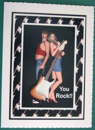 You Rock!! Card Front and Decoupage by Lorraine Reed