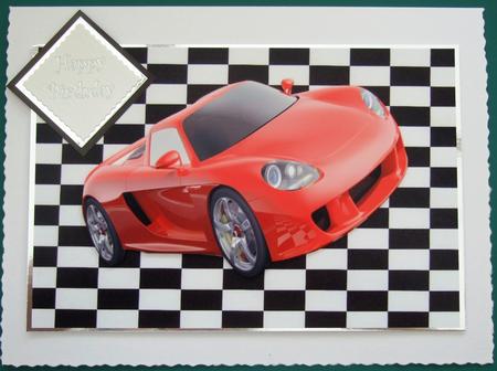 Sporty Red Car Quick Card by Lorraine Reed