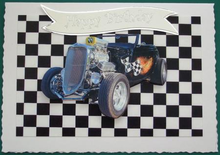 Classic Car on Black/white Background by Lorraine Reed