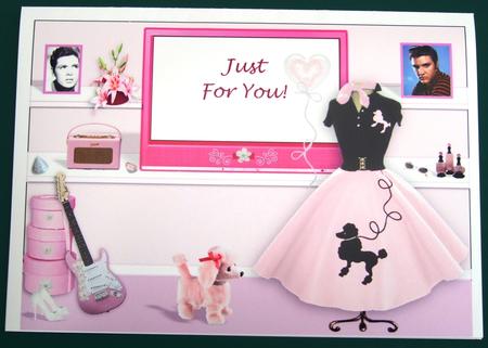 Big Girls Toys Rock & Roll 60's Style - A5 Print & Fold Card by Lorraine Reed