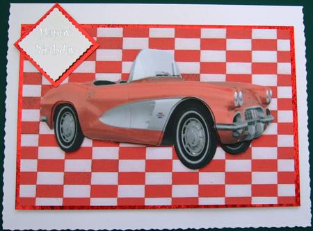 Classic Car on Eyecatching Background by Lorraine Reed