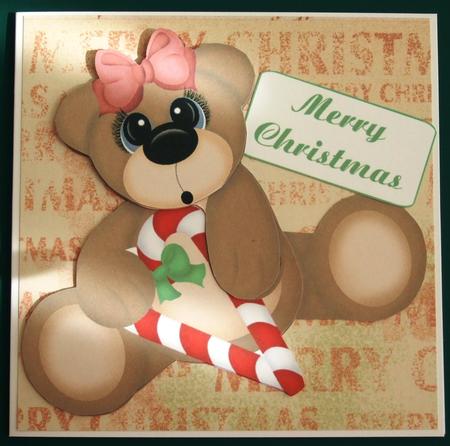 Christmas Candy Cane Bear Step-by-step by Lorraine Reed