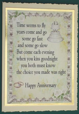 Celebration Anniversary Verse in Pearl Frame A4 by Lorraine Reed