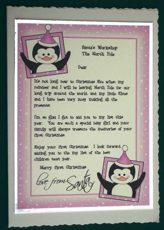 Baby Girl's 1st Letter from Santa by Lorraine Reed