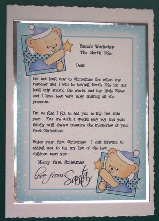 Baby Boy's 1st Letter from Santa by Lorraine Reed
