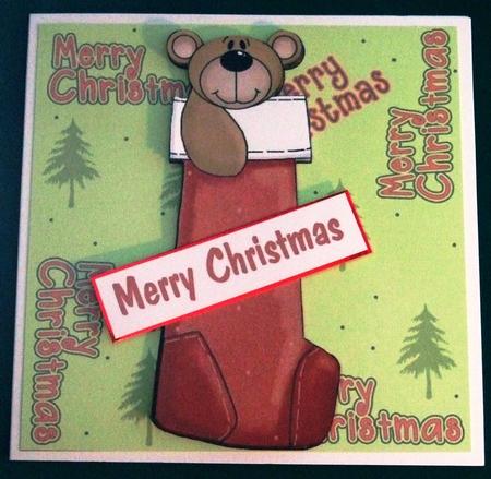 Christmas Stocking Bear by Lorraine Reed