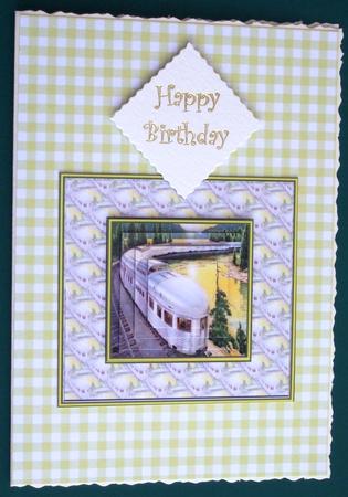 Silver Train Card Front by Lorraine Reed