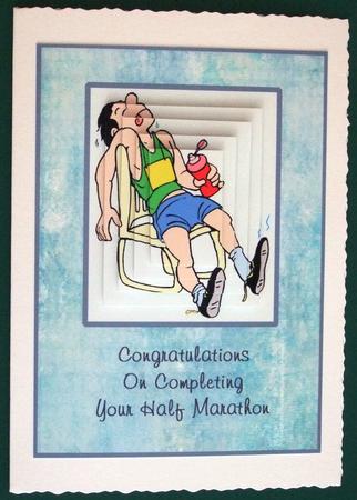 Exhausted Runner - Half Marathon Congratulations by Lorraine Reed