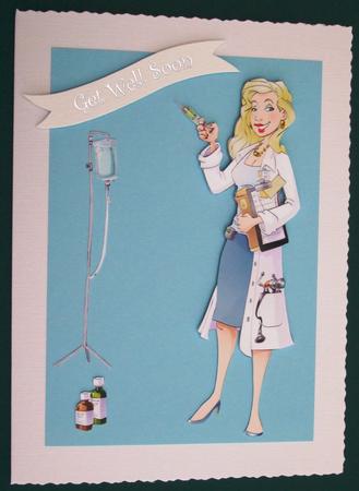 Get Well Soon Doctor Lady Decoupage Sheet. by Lorraine Reed
