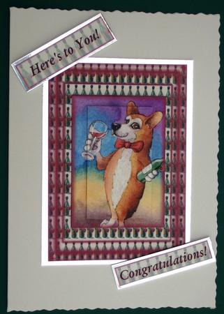We're Raising a Glass Pyramid Topper and Gift Tag by Lorraine Reed