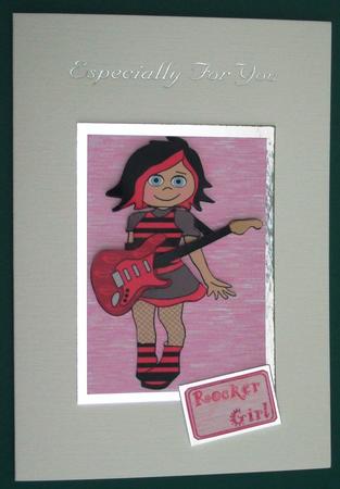 Rocker Girl 3D Topper (pink) by Lorraine Reed