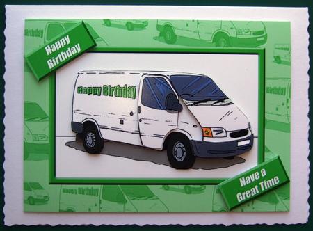 White Van Mans Birthday (green) - A5 by Lorraine Reed