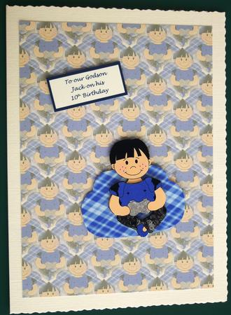 Gaming Boy Step by Step Sheet Has Matching Wobble Card by Lorraine Reed