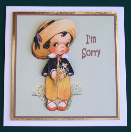 I'm Sorry Card Front + Decoupage by Lorraine Reed