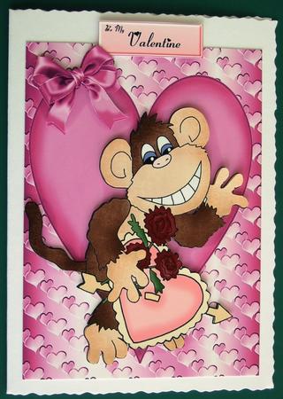 Be Mine! Cute Little Monkey by Lorraine Reed
