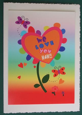 A4 Groovy We Love You Mum Card by Lorraine Reed