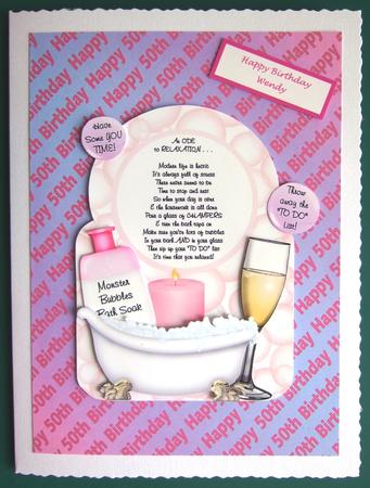 Happy 50th Birthday Background by Lorraine Reed