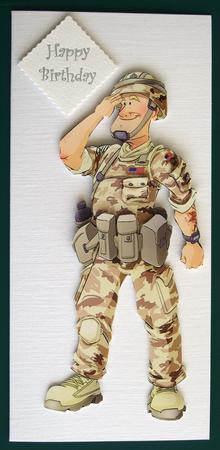 American Army Dude Decoupage Sheet by Lorraine Reed