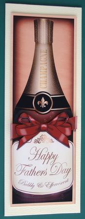 Large Dl Fathers Day Champers in a Box Card N 3D Decoupage by Lorraine Reed