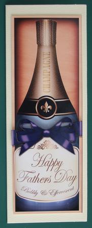 Large Dl Fathers Day Champers in a Box Card N 3D Decoupage by Lorraine Reed