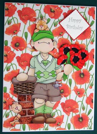 Make Your Own Bouquet Doodles Boy Large Image by Lorraine Reed