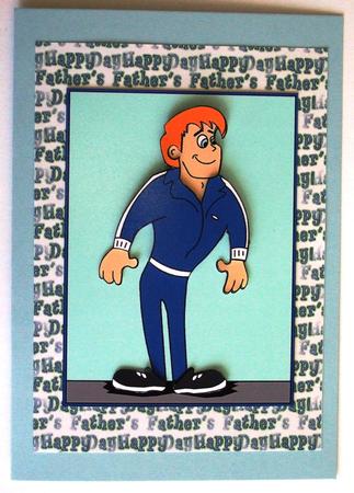 Keep Fit Dad (dark Blue) - Decoupage by Lorraine Reed