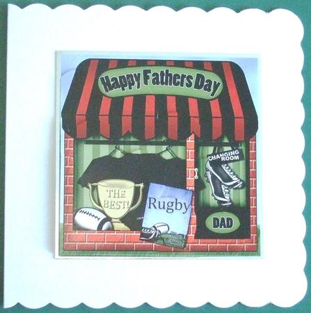 The Little Rugby Shop Fathers Day Shell Edged Stacker by Lorraine Reed