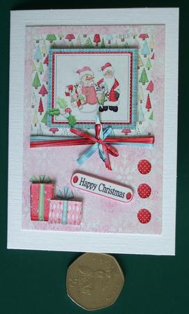 Christmas Birthday Card Front by Lorraine Reed
