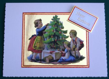 Vintage Christmas Family Scene by Lorraine Reed