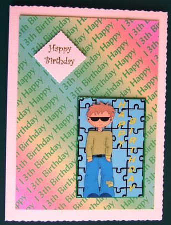 Happy 13th Birthday Background by Lorraine Reed
