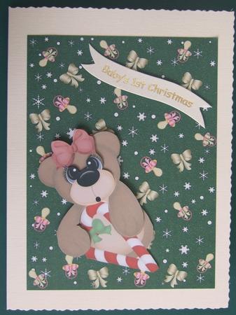 Baby Girls First Christmas Background 6 by Lorraine Reed
