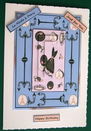 Paris Fashion in Pink & Blue by Lorraine Reed