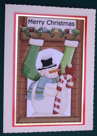Christmas Snowman Decoupage Topper by Lorraine Reed