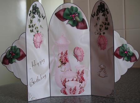 Afternoon Tea in the Garden ! Trifold by Lorraine Wilson