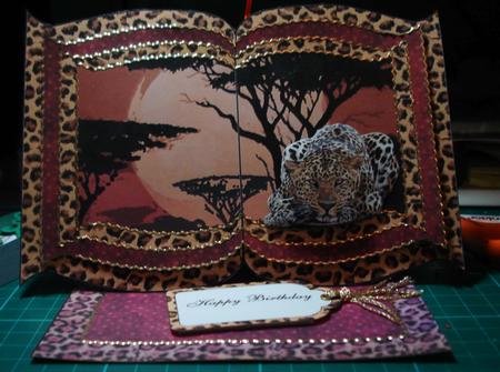 Lonely Leopard 3D Book Easel Cark Kit by Lorraine Wilson