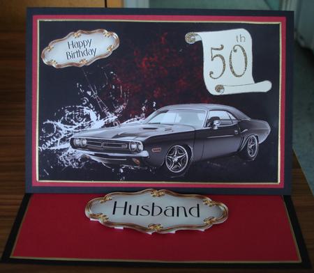 Classic Muscle Car on Abstract Background Decoupage by Lorraine Wilson
