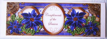 Dblue Poinsettia Compliments of Season Large Dl Decoupage by Lorraine Wilson