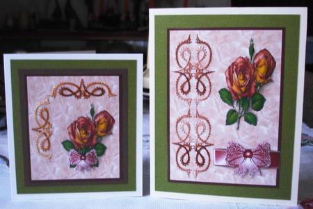 Rose and Bow Card Front by Lorraine Wilson